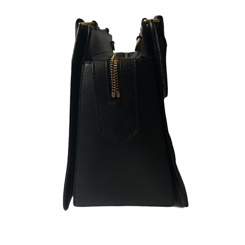 NWT Donna Karan Rina Black Leather Gold Floral Embellished Crossbody Tote Bag - Picture 7 of 9